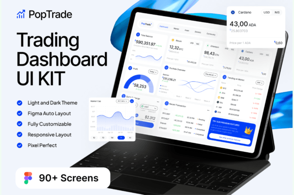 Accelerate Your Fintech Design with PopTrade - Trading Dashboard UI KIT
