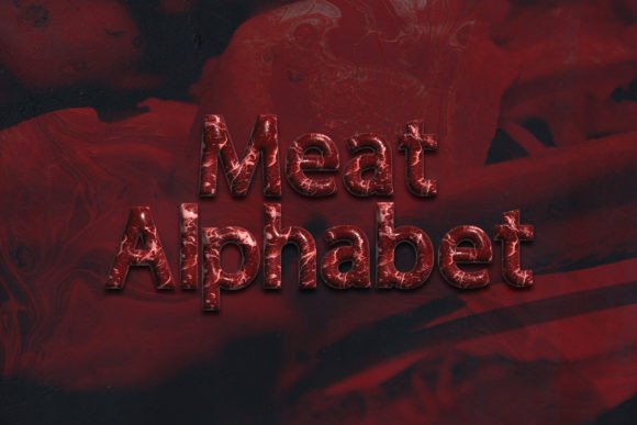Alphabet Meat Beef: A Bold Vector Font for Creative Projects