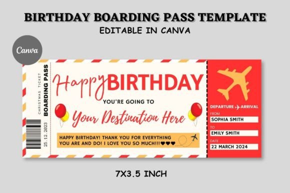 Boarding Pass Birthday Invite Template