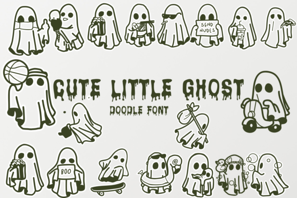 Cute Little Ghost: A Sketch-Style Dingbat Font for Creative Expression