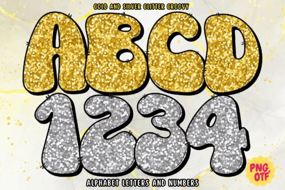 Gold and Silver Glitter Groovy: A Dazzling Fusion of Retro Style and Modern Glamour