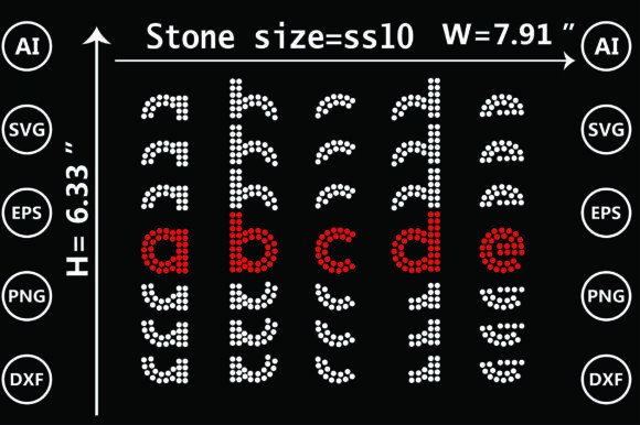Letter, Font, Alphabet Rhinestone Design
