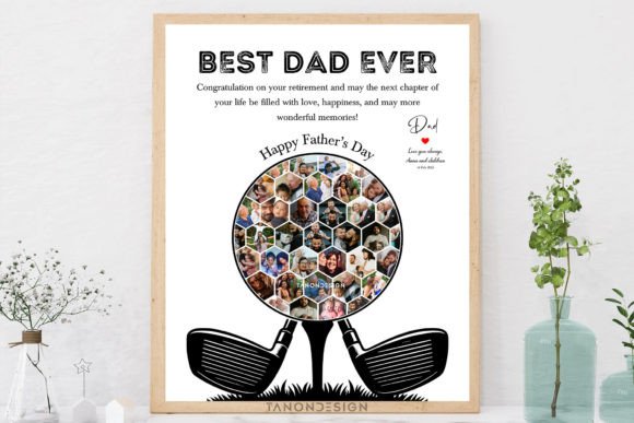 Personalized Dad Golfer Photo Collage Design