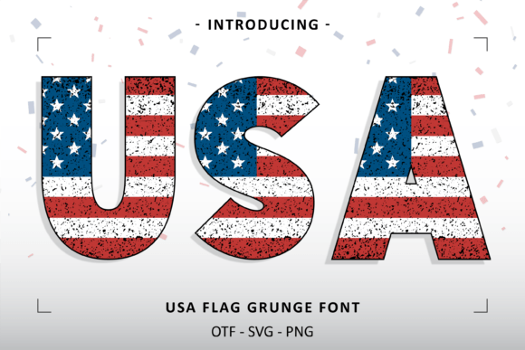 Usa Flag Grunge: A Distressed Retro Type Style